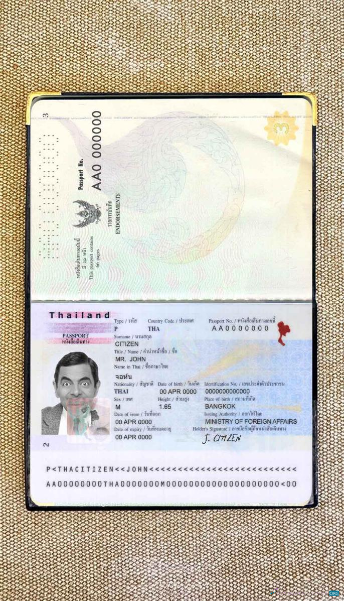 Download Thailand passport photo look Photoshop template